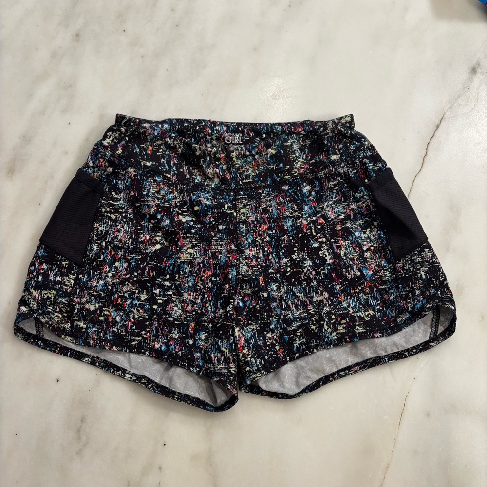 Athleta Girl Record Breaker 3” short Multicolor black Athletic Shorts (M 8-10)